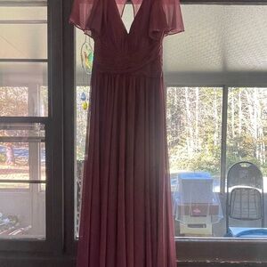 David's Bridal Mauve Maxi Dress